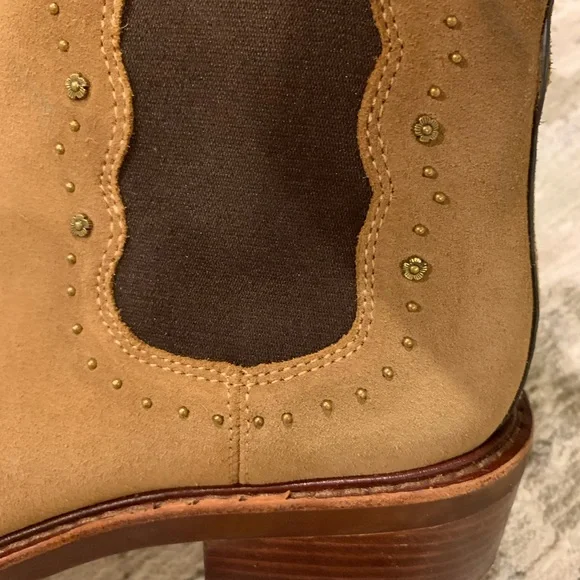Coach Tan Suede Ankle Boots